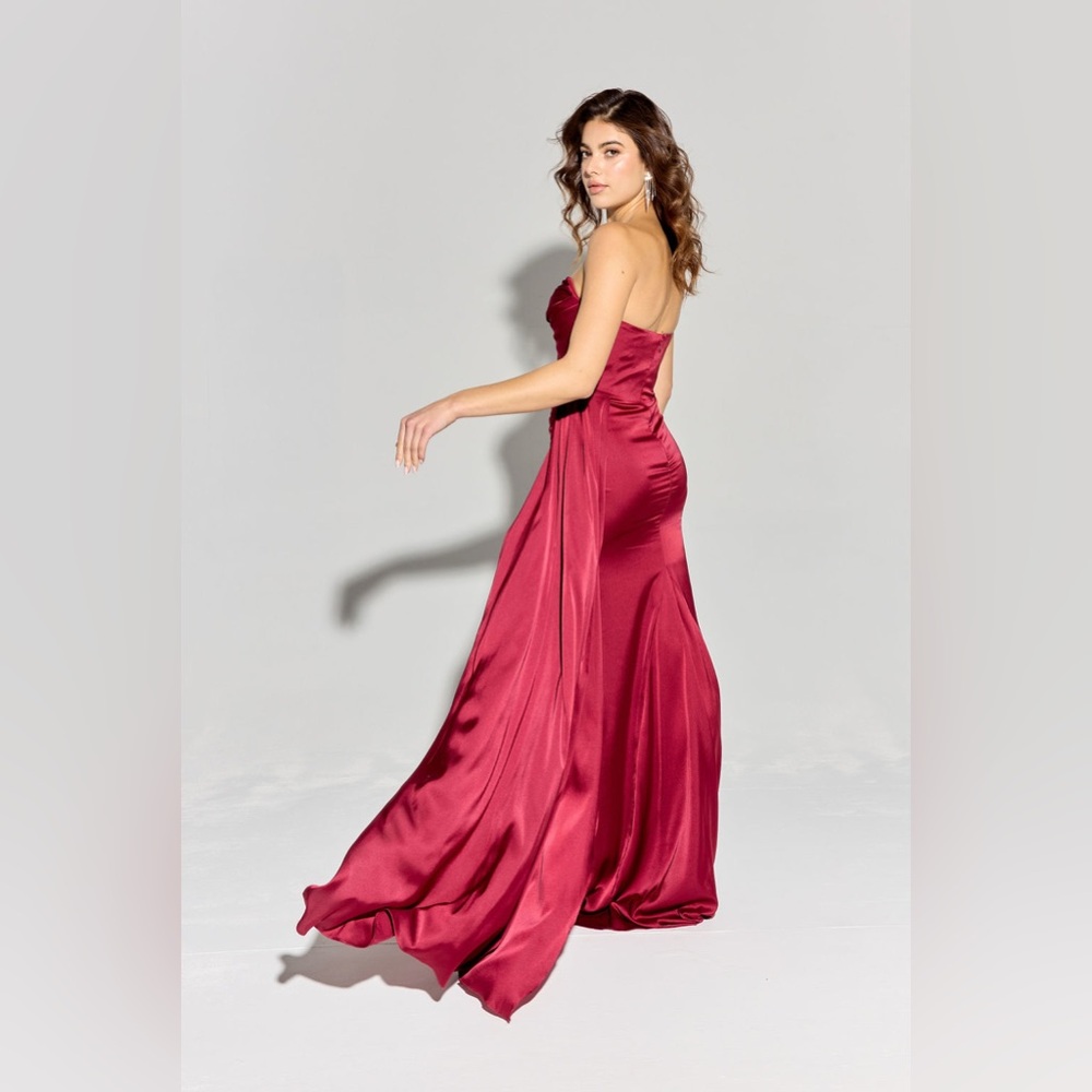 Elegant Strapless Brown Dress - Picture 5 of 5